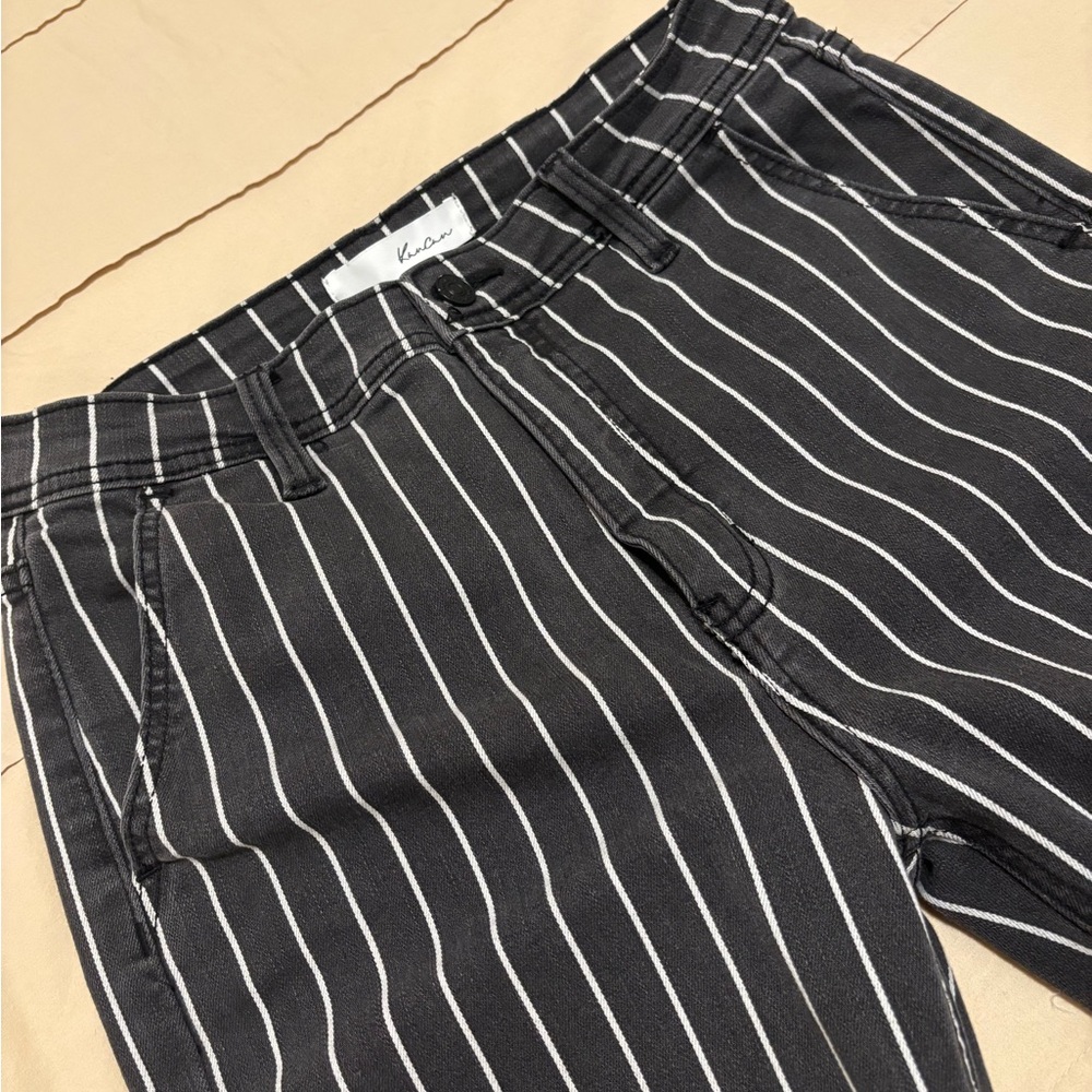 Kancan Pinstripe Flare Denim Jeans - Picture 8 of 10